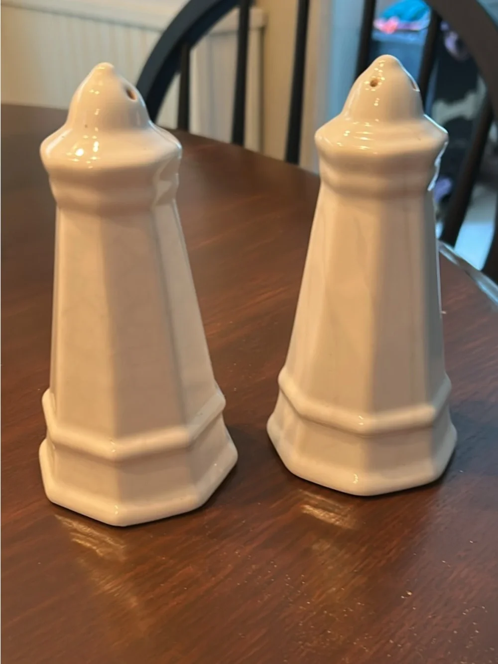 Classic White crazed Ceramic Salt and Pepper Shakers - Set of 2 6 in